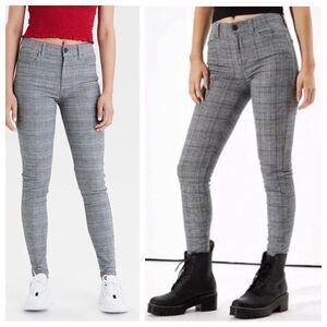 American Eagle Pants Hi Rise Jegging Plaid Super Stretch Academia